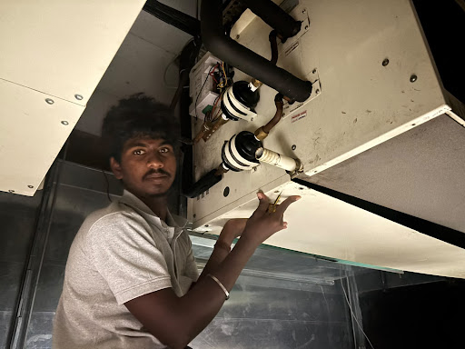 Engineers reviewing blueprints